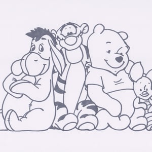 Hand-drawn Winnie the Pooh Artwork, printable kid&#39;s bedroom/ nursery/ playroom Wall Art Print, DIGITAL DOWNLOAD
