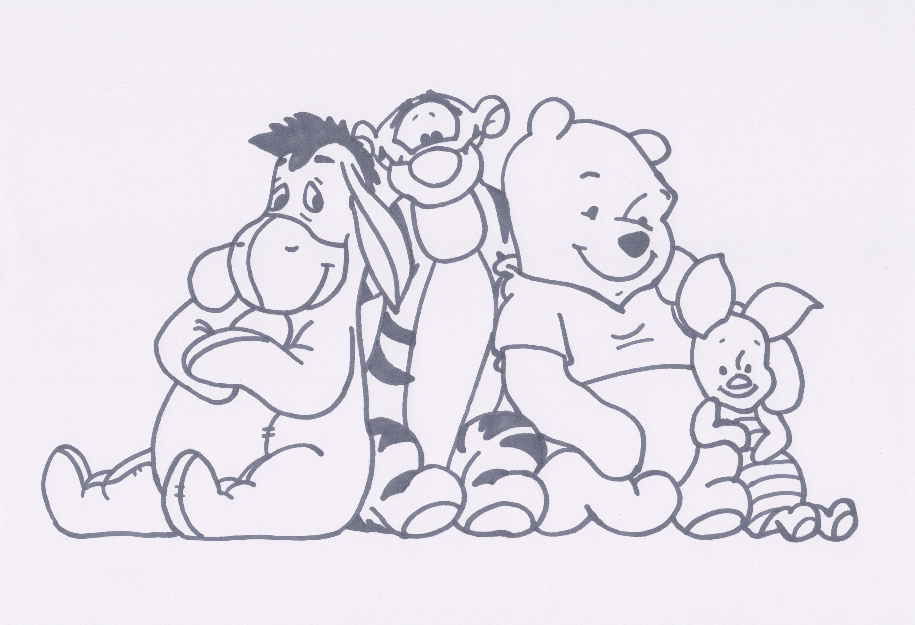 Winnie The Pooh And Friends Black And White Disney New Adventures Of