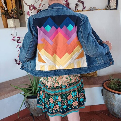 Desert Rising Recycled shops Jean Jacket