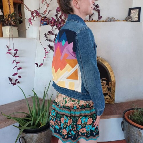 Desert Rising Recycled shops Jean Jacket