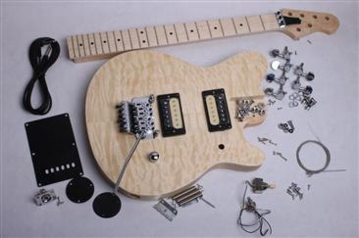 Build Your Own Electric Guitar Kit Quilt Top Style Etsy