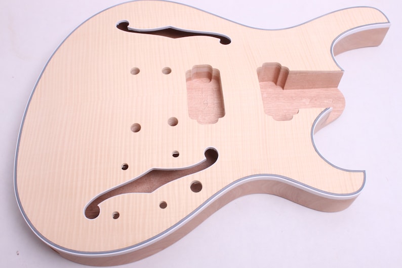 Build Your Own Electric Guitar Kit Carved Top Semi Hollow Etsy Australia