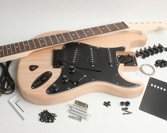 BYOGuitar Blackout ST Style  Guitar Kit  2022 Unfinished