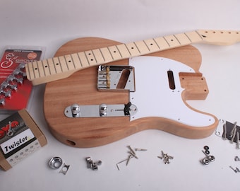 BYOGuitar Loaded T Style Kit - USA made African Mahogany Body 2021 Unfinished