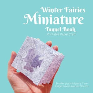 Winter Miniatur Papiermodell, Weihnachten Färbung Tunnel Buch Printable Papercraft, Fantasy Färbung, DIY Kit Vorlage, Aktivität für Erwachsene