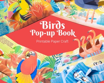 Birds Pop-Up Book Kit: DIY Paper Craft Activity (Digital Download)
