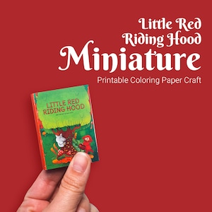Rotkäppchen Miniatur Papiermodelle, Miniaturbuch, DIY druckbare Vorlage, 3D Papiermodell, Karussellbuch