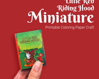 Little Red Riding Hood Miniature Book: DIY Printable Paper Craft, digital download