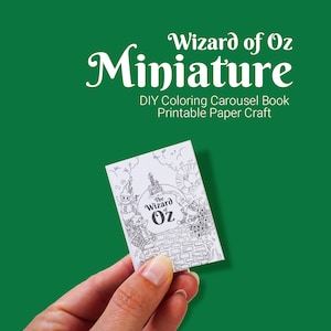 Artisanat en papier miniature à colorier Le magicien d'Oz, créez votre propre livre miniature, modèle imprimable, téléchargement numérique