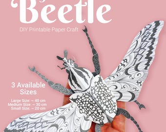3D Goliath Beetle Paper Craft: DIY Printable Template (Digital Download)