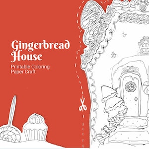 Weihnachtsbuch, Weihnachtsbuch, Lebkuchenhaus zum Ausmalen, Weihnachtsbuch für Kinder und Erwachsene