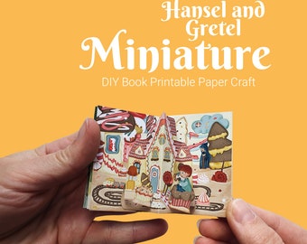 Miniatur Hänsel und Gretel Bausatz, druckbare Vorlage
