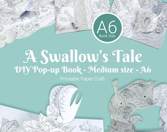 DIY coloring pop-up book about kindness, 3d paper craft, make your own pop-up book idea, digital download