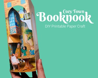 3D Paper Book Nook: Cozy Town Illustration (Digital Download)