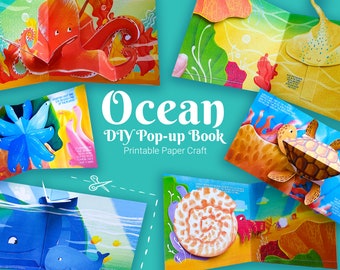 Ocean Animals DIY Pop-Up Book: 3D Papercraft (Digital Download)
