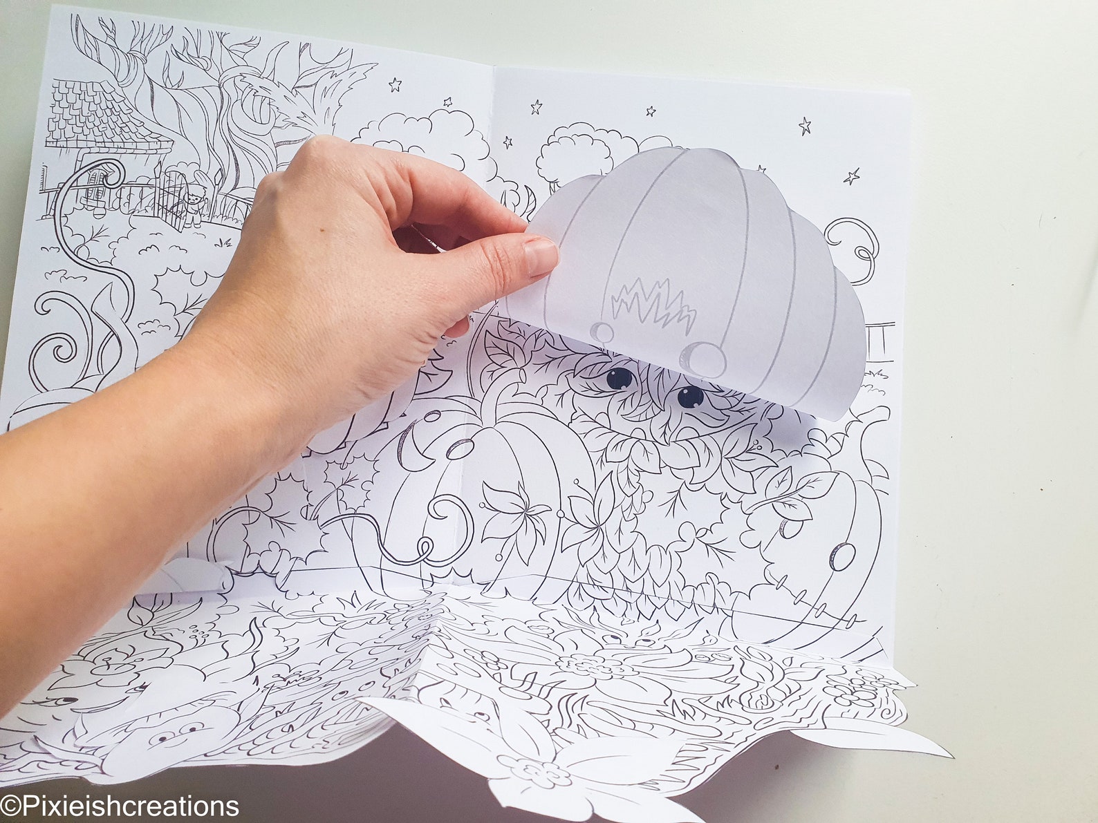 Diy Coloring Pop-up Book With Cute Monsters Halloween Kids - Etsy UK