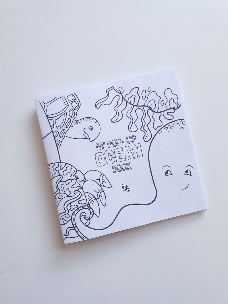Coloring Pop Up Book About Ocean Animals For Kids And Parents Etsy 
