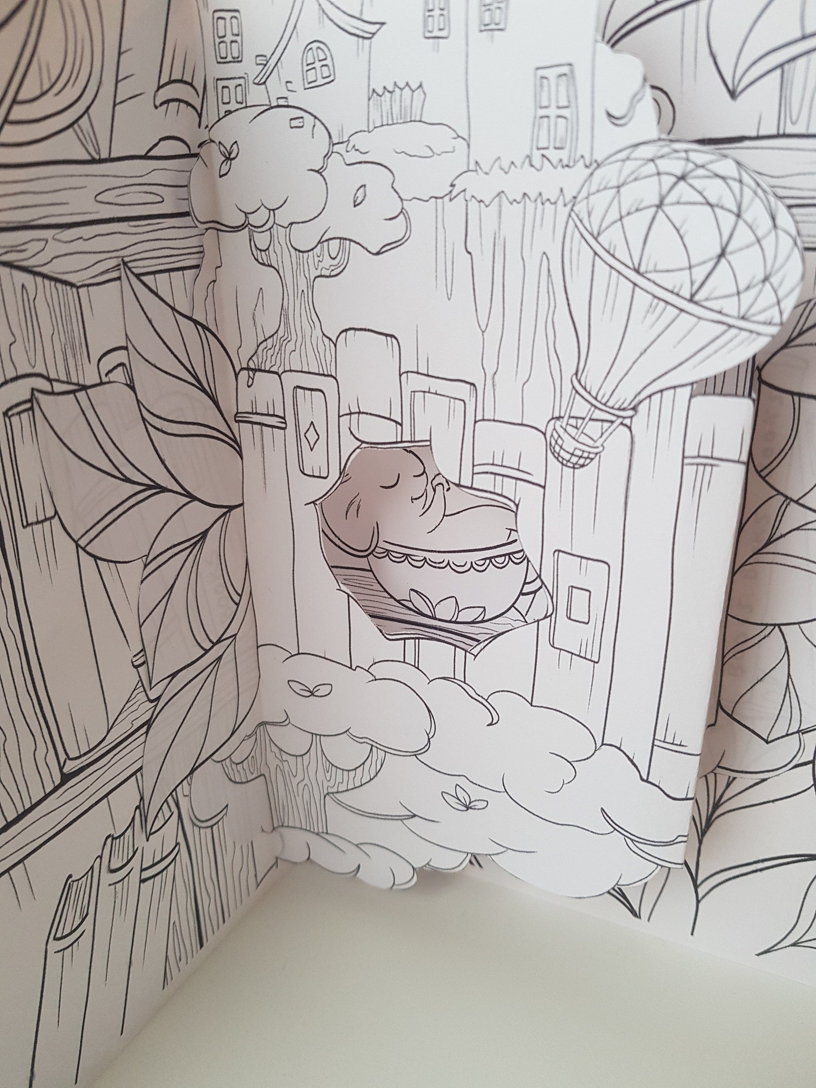 3d Coloring, Book Lover Pop up Coloring Page, Paper Craft Template