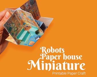 Miniature Robots Paper House: 3D Origami Book (Digital Download)
