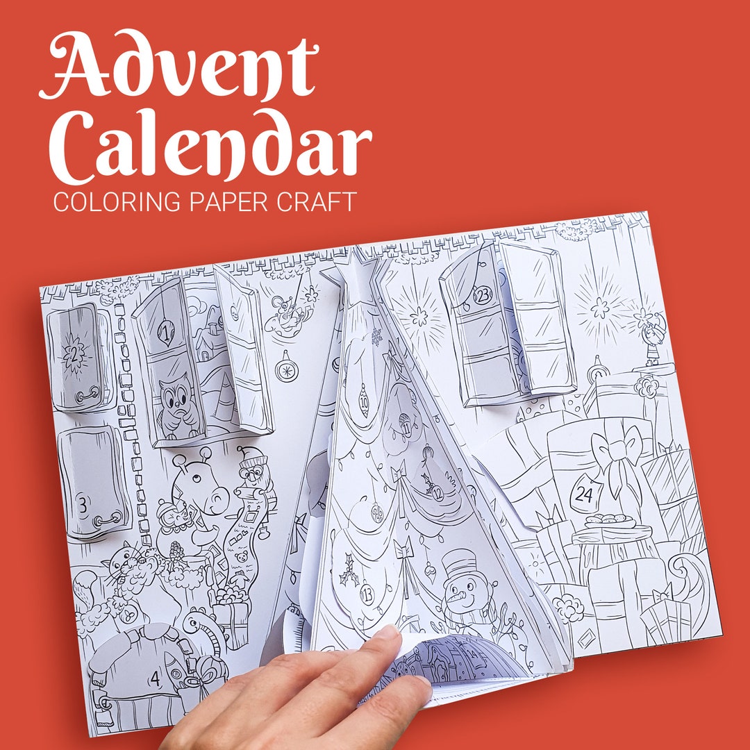 Advent Calendar Christmas Tree Paper Craft With Lift the Flap Elements, Printable Template ...