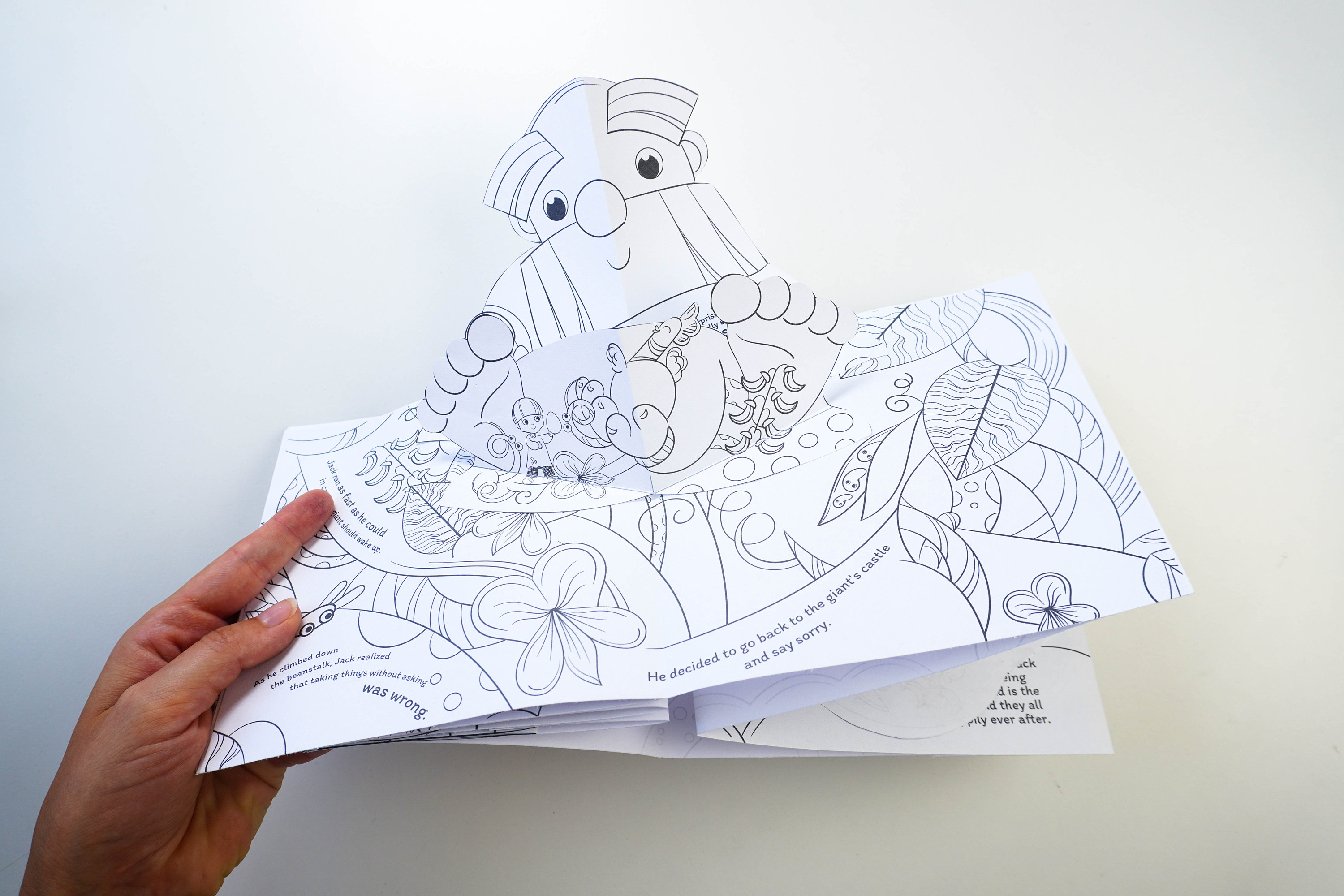 Jack and the Beanstalk Pop-up Book: DIY Coloring Paper Craft (digital ...