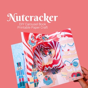 Livre DIY Carrousel de Noël Casse-Noisette, créations 3D en papier, cadeau en papier imprimable, idée cadeau pour Noël