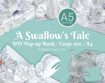Swallow coloring pop-up book kit, larger size,