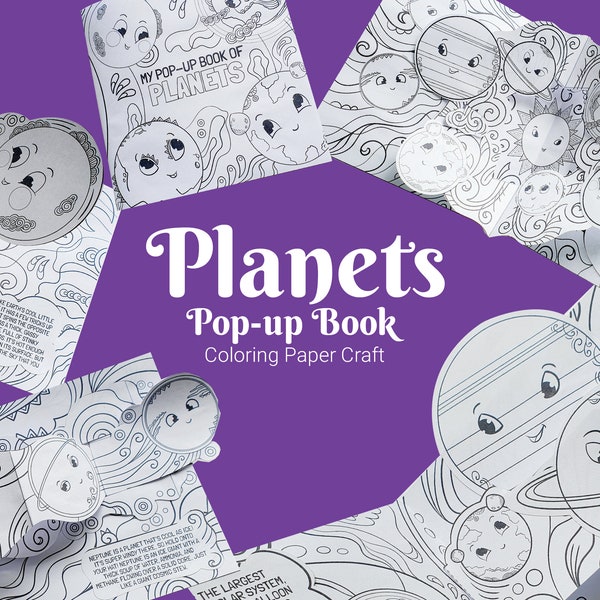 Livre pop-up à colorier pour les enfants, créations en papier pour enfants, livre à colorier et créer votre propre livre sur le système solaire