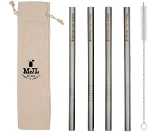 4 Pack Stainless Steel Boba Straw for Mason Jars