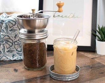 Manual Coffee and Spice Grinder Lid for Mason Jars