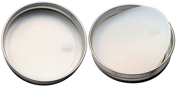 2-in-1 Lid to Connect Two Regular Mouth Mason Jars with 2 Silicone Lid Liners