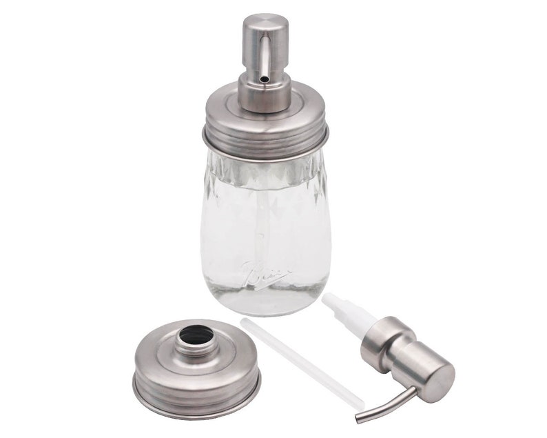 Threaded Lid Matte Stainless Steel Mason Jar Soap Dispenser - Etsy
