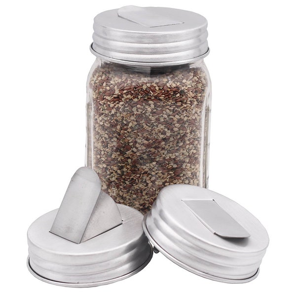 Aluminum Grain Dispenser Lid for Regular Mouth Mason Jars | Pour Spout