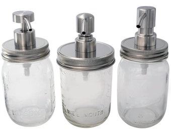 Stainless Steel Soap Pump Dispenser Lid Adapter for Mason Jars | Rust Resistant