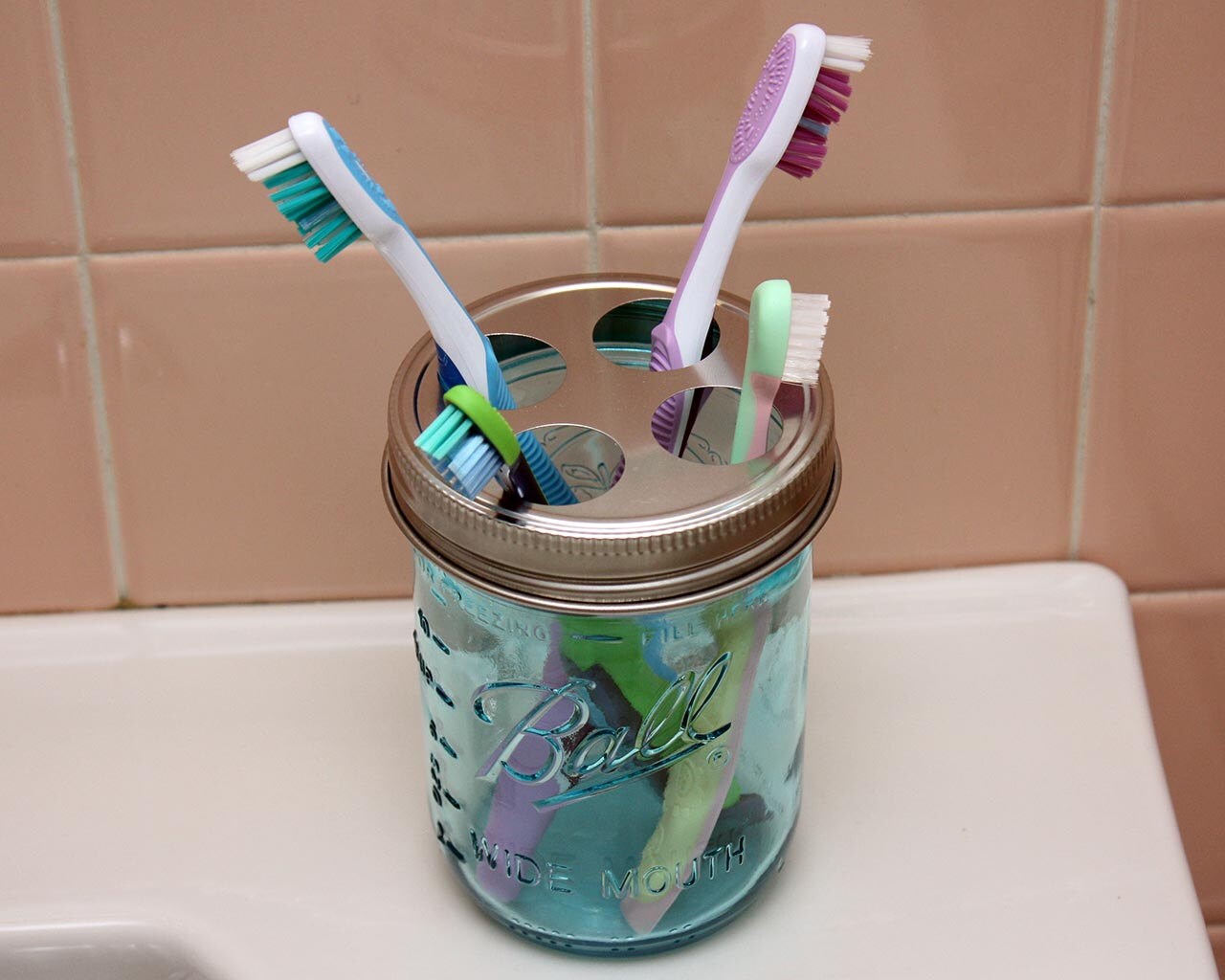 Mason Jar Toothbrush Holder Lid / Stainless Steel / for Wide Etsy