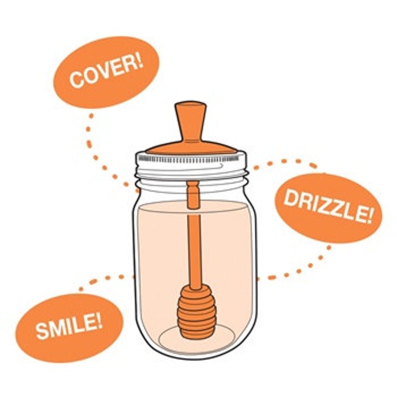 Honey Dipper Lid for Regular Mouth Mason Jars Mason Jar Etsy