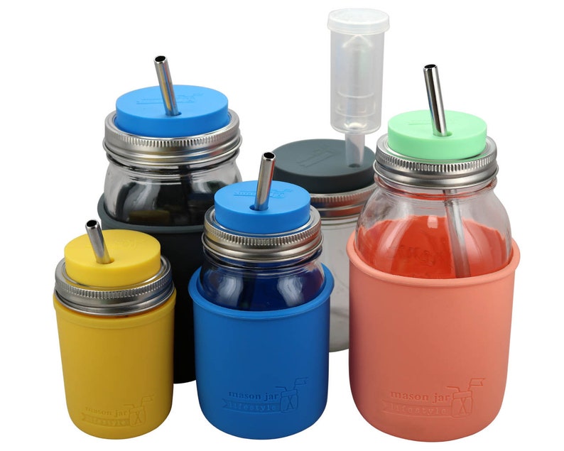 Mason Jar Tumbler Lids Mason Jar Straw Hole Lids Regular Etsy