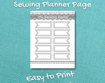Editable Sewing Planner Page for Setting Sewing Goals -- Great for New Year's Resolutions! GREYSCALE Version --