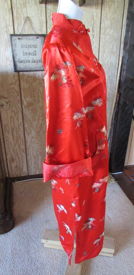 1970's Red Asian Embroidered Jacket Size 36 / sma… - image 5