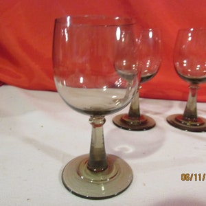 4 Vintage Smokey Mini Wine / Brandy Glasses 4&quot;