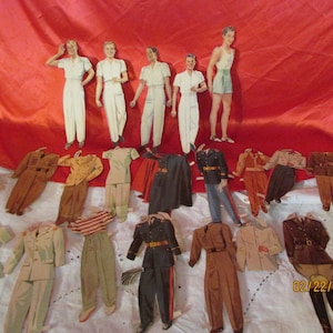 Militärische Papierpuppe Ausschnitte 1940er Jahre Robert Wade Lee Marshall Ralph Butler Grant