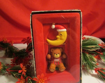 1987 Christmas Ornament by Enesco Swinging Into Christmas Ornament Bear Swings