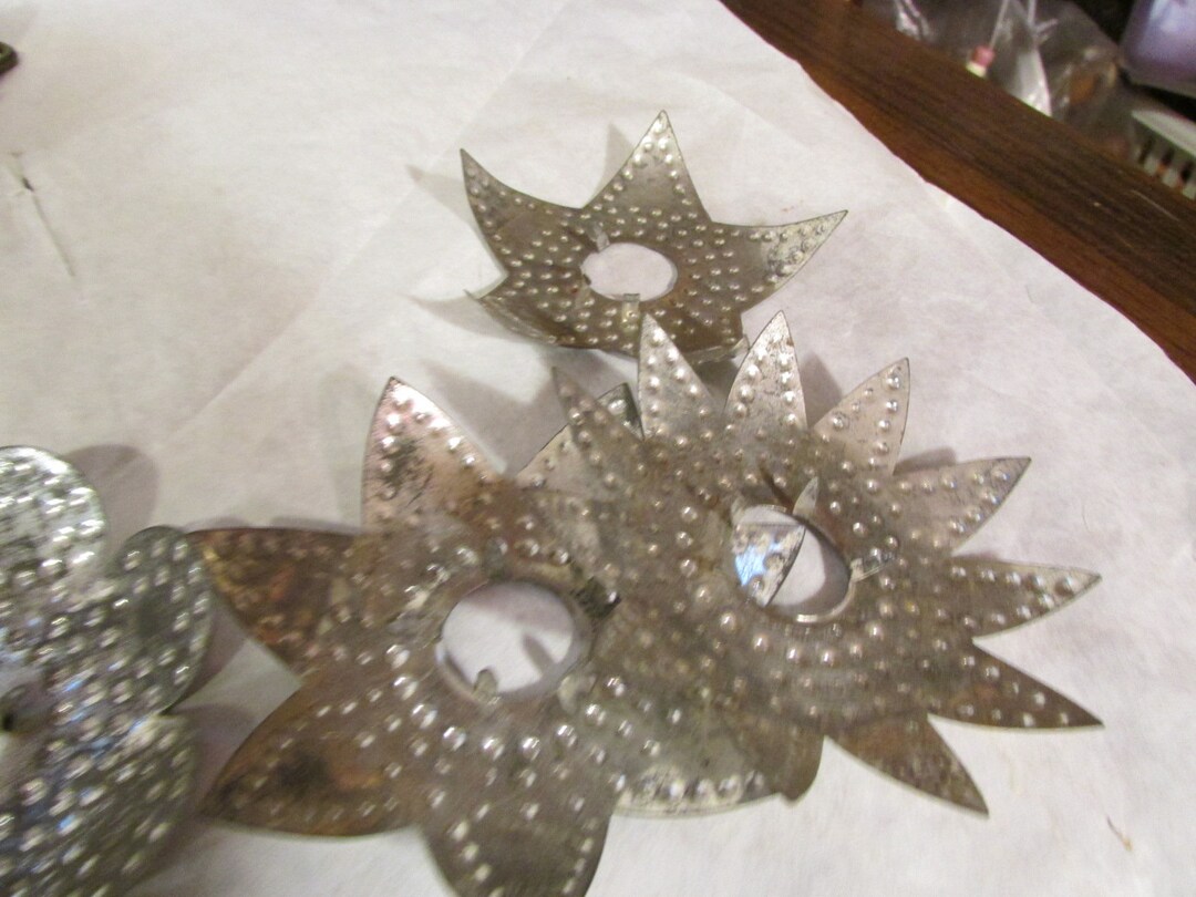 4 Vintage Tin Christmas Light Reflectors Marked Japan Etsy
