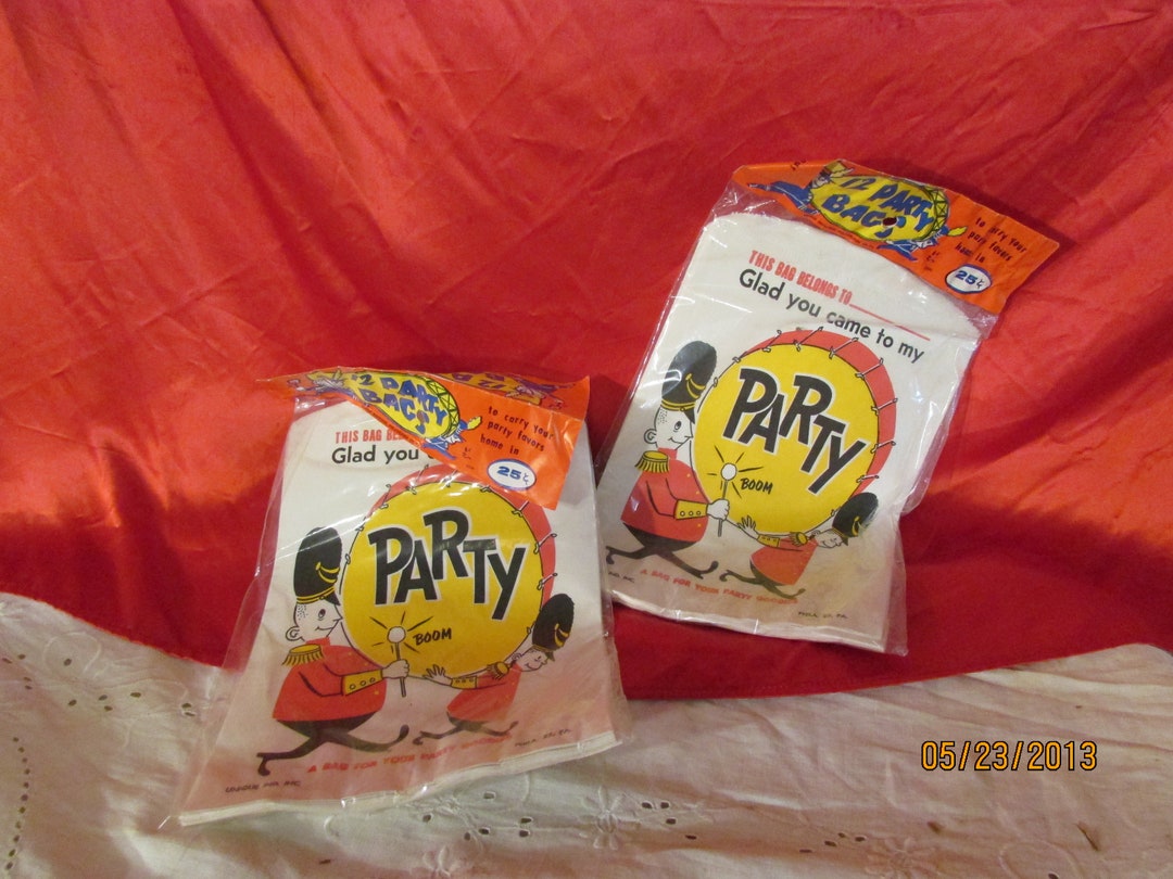2 Vintage Packages of 12 Party Bags Goodie Bags Marching Band Etsy
