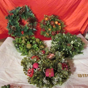9 Vintage Plastic Christmas Candle Holder Centerpieces Pillars Tapers Wreaths