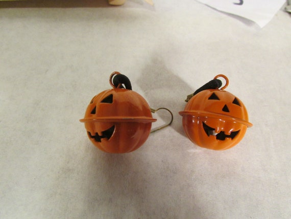 Pumpkin Bell Halloween Earrings - image 1