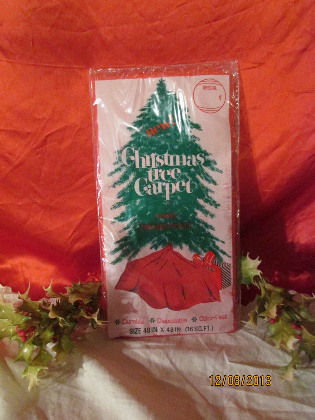 1970's Christmas Tree Carpet Tree Skirt Table Cloth NEW Etsy