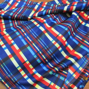 Vintage Material Fabric Blues Yellow Red Stripes 60 x 104