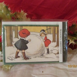 2 cartões de Natal vintage de Gordon Fraser com saudações da estação