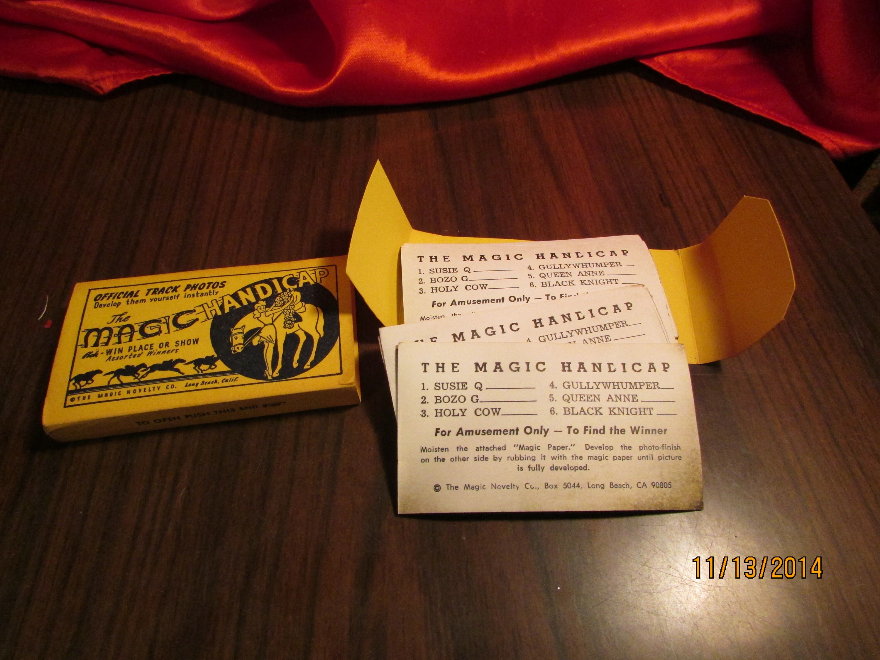 Handicapping Magic Vintage the Magic Handicap Official Track Photos Magic Novelty Co Cards ...